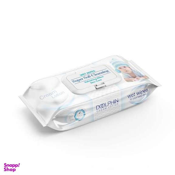 دستمال مرطوب کودک دلفین (Dolphin) مدل Gift بسته 60 عددی