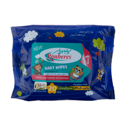 دستمال مرطوب کودک پنبه ریز (Panberes) مدل Aloe Vera بسته 20 عددی