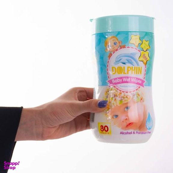 دستمال مرطوب کودک دلفین (Dolphin) مدل Premium مجموعه 2 عددی