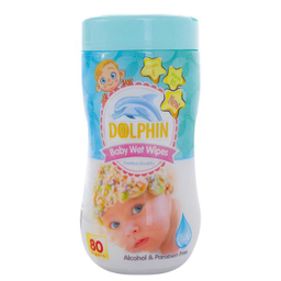 دستمال مرطوب کودک دلفین (Dolphin) مدل Premium مجموعه 2 عددی
