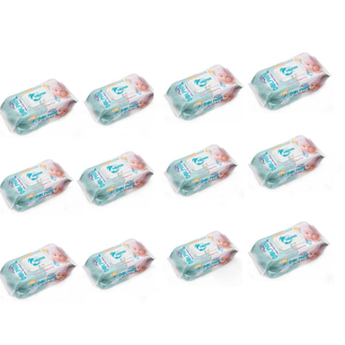 دستمال مرطوب کودک دلفین (Dolphin) مدل Eco4 بسته 120 عددی مجموعه 12 عددی