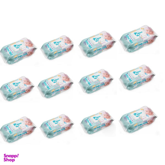 دستمال مرطوب کودک دلفین (Dolphin) مدل Eco4 بسته 120 عددی مجموعه 12 عددی