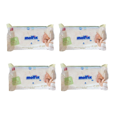 دستمال مرطوب کودک مولفیکس (Molfix) مدل Wet Wipe مجموعه 4 عددی