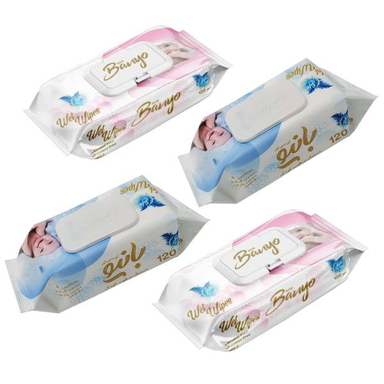دستمال مرطوب کودک بانیو (Banyo) مدل 120 مجموعه 4 عددی