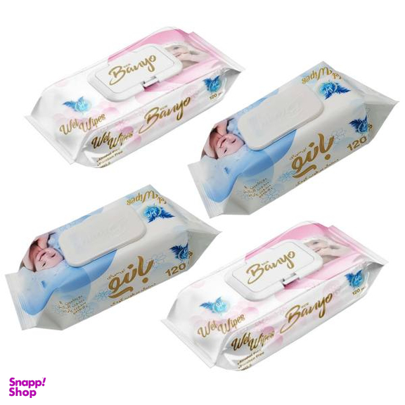 دستمال مرطوب کودک بانیو (Banyo) مدل 120 مجموعه 4 عددی