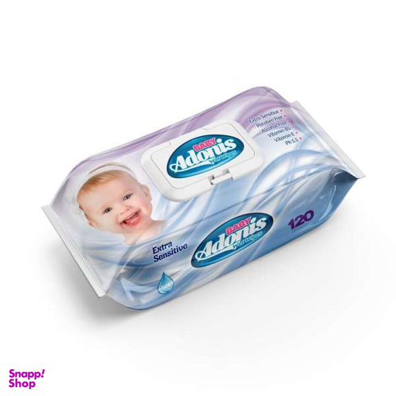 دستمال مرطوب کودک آدونیس (Adonis) مدل Economy بسته 120 عددی مجموعه 12 عددی