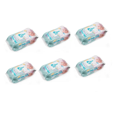 دستمال مرطوب کودک دلفین (Dolphin) مدل Economy بسته 120 عددی مجموعه 6 عددی