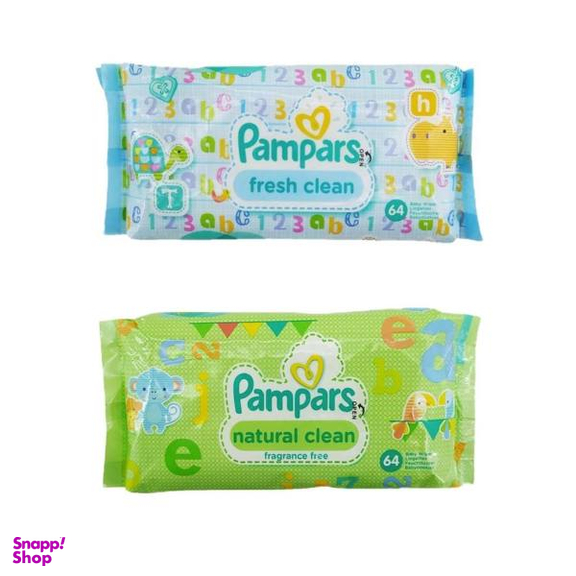 دستمال مرطوب کودک پمپرز (Pampers) مدل Natural Clean And Fresh Clean مجموعه 2 عددی