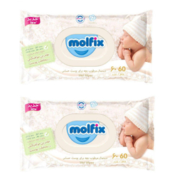 دستمال مرطوب کودک مولفیکس (Molfix) مدل Sensitive مجموعه 2 عددی