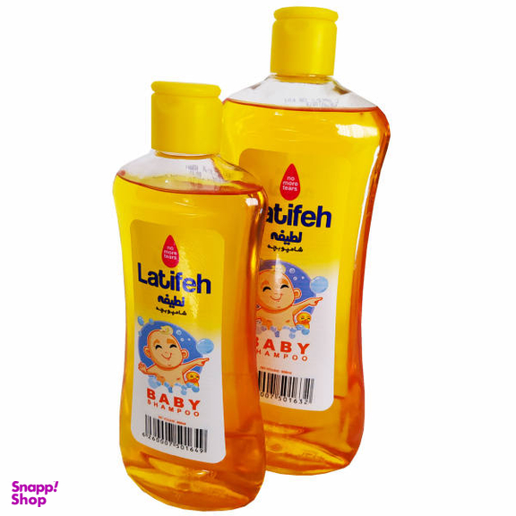 شامپو بچه لطیفه (Latifeh) حجم 500 میلی لیتر و 300 میلی لیتر مجموعه 2 عددی