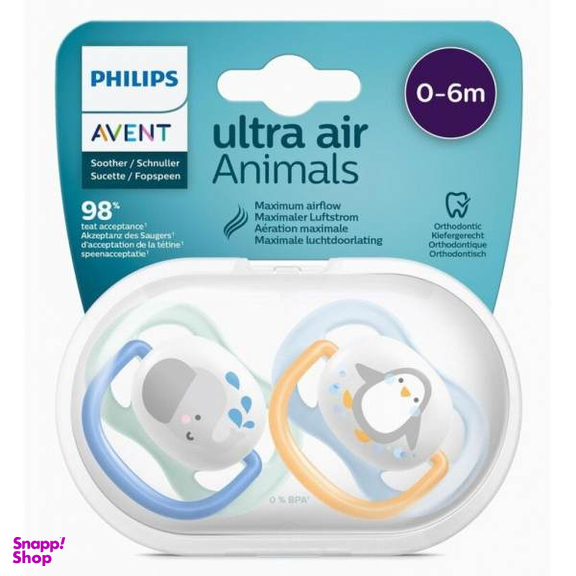 پستانک ارتودنسی اونت (Avent) مدل الترا ایر SCF080/05 بسته 2 عددی