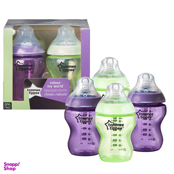 شیشه شیر تامی تیپی (Tommee Tippee) مدل T422548 ظرفیت 260 میلی لیتر بسته 4 عددی