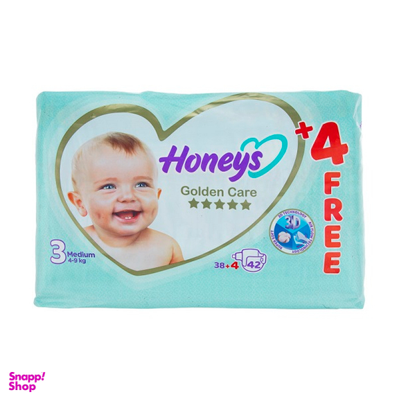 پوشک بچه هانیز سایز 3 بسته 42 عددی honeys