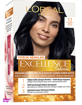 کیت رنگ مو لورآل (Loreal) شماره 1٫01 حجم 48 میلی لیتر رنگ مشکی پرکلاغی