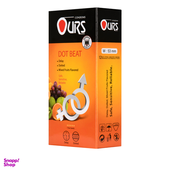 کاندوم تاخیری اورز (Ours) مدل Dot Beat بسته 12 عددی