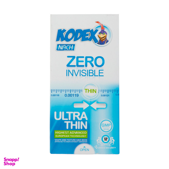 کاندوم ناچ کدکس (Nach Kodex) مدل Zero Invisible بسته 12 عددی