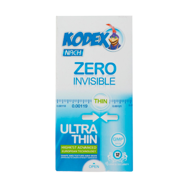 کاندوم ناچ کدکس مدل Zero Invisible بسته 12 عددی