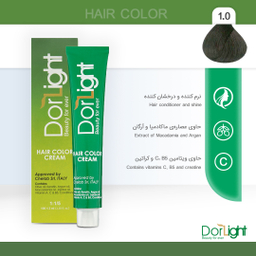 رنگ مو دورلایت (Dor Light) شماره 1.0 رنگ مشکی حجم 100 میلی‌لیتر
