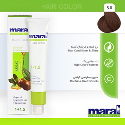 رنگ مو مارال (Maral) شماره 5.0 رنگ قهوه‌ای روشن حجم 100 میلی‌ لیتر