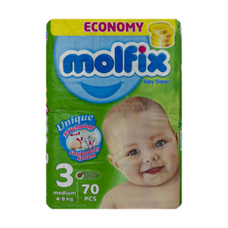 پوشک کودک مولفیکس (Molfix) سایز 3 بسته 70 عددی