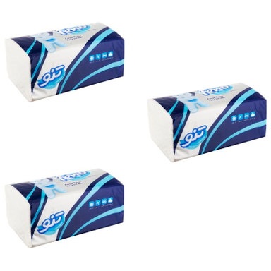 دستمال کاغذی 250 برگ تنو (Teno) مدل اقتصادی بسته 3 عددی