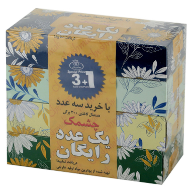 دستمال کاغذی 100 برگ چشمک (Cheshmak) طرح مینا بسته 4 عددی