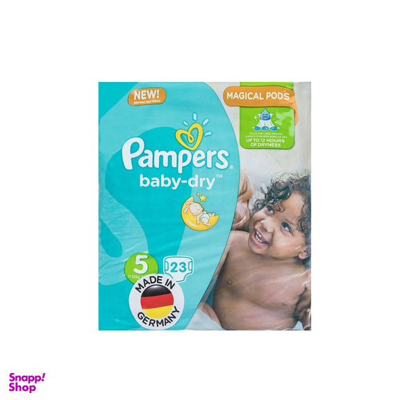 پوشک پمپرز (Pampers) مدل Baby-Dry کد 5 بسته 23 عددی