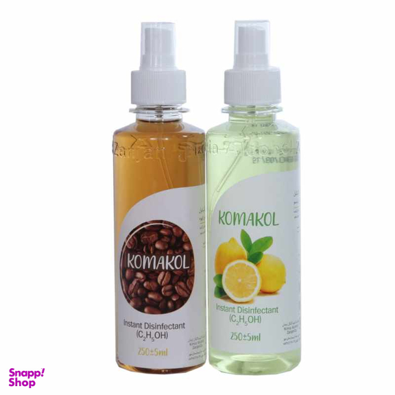 اسپری ضد عفونی کننده دست کماکل (Komakol) مدل قهوه و لیمو حجم 250 میلی لیتر بسته 2 عددی
