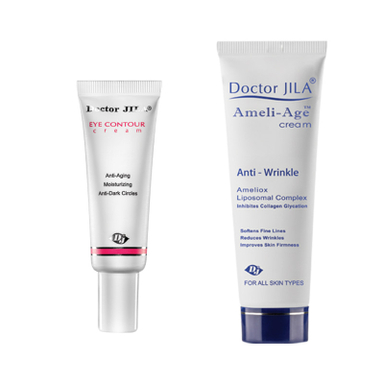 کرم ضد چروک دکتر ژیلا (Doctor Jila) مدل Ameliox وزن 50 گرم به همراه کرم دور چشم مدل Retinol Q10 وزن 25 گرم