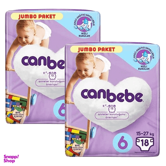 پوشک جان به به سایز 6 بسته 18 عددی