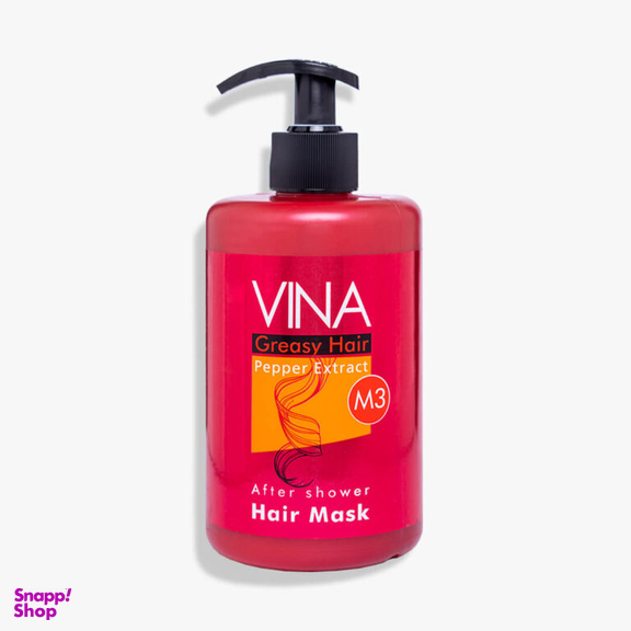 ماسک مو بدون آبکشی وینا (Vina) حاوی عصاره فلفل حجم 500 میلی لیتر