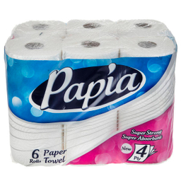 دستمال حوله ای کاغذی پاپیا (Papia) مدل Super Strong بسته 6 عددی