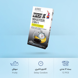 کاندوم تاخیری ناچ کدکس مدل Master 3In1 بسته 12 عددی