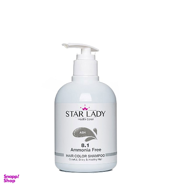 شامپو رنگ مو زنانه استار لیدی (Star Lady) شماره 8.1 رنگ خاکستری حجم 300 میلی‌ لیتر
