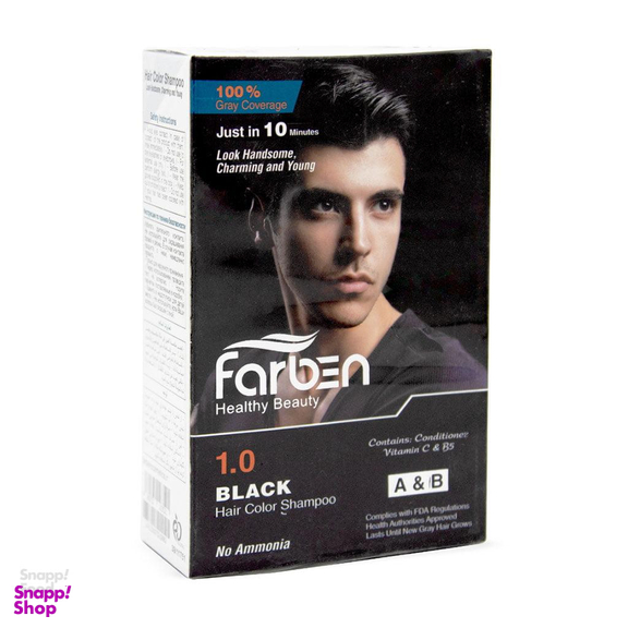 شامپو رنگ مو مردانه فاربن (Farben) رنگ مشکی حجم 150 میلی‌لیتر