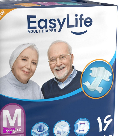پوشک بزرگسال ایزی لایف سایز ML بسته 16 عددی
