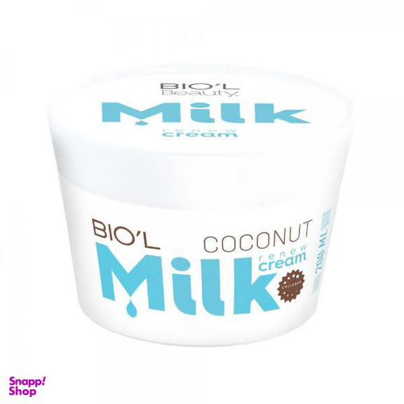 کرم کاسه ای بیول (Biol) مدل Milk And Coconut مناسب برای پوست نرمال تا خشک وزن 200 گرم