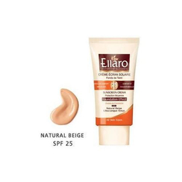 کرم ضد آفتاب کرم پودری الارو (Ellaro) با Spf 25 مناسب انواع پوست رنگ بژ طبیعی حجم 40 میلی لیتر