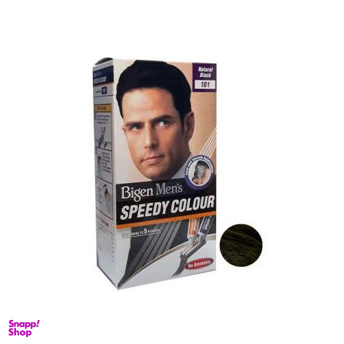 کیت رنگ مو بیگن (Bigen) سری Speedy Colour شماره 101 رنگ مشکی طبیعی حجم 40 میلی لیتر