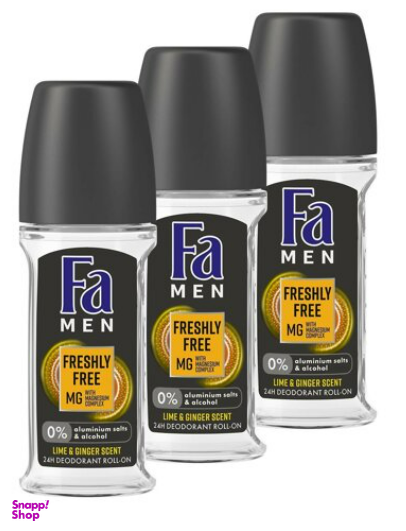 رول ضد تعریق مردانه فا (FA) مدل FRESHLY FREE LIME حجم 50 میل لیتر بسته 3 عددی