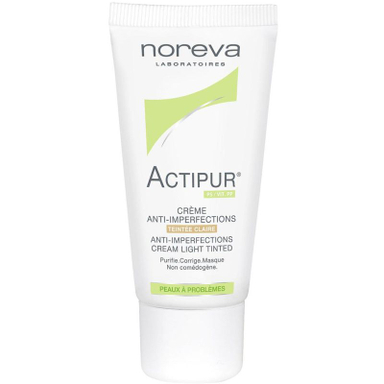کرم ضد جوش رنگی نوروا (Noreva) سری Actipur مدل Light Tinted حجم 30 میلی‌ لیتر