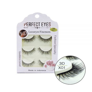 مژه 3D پرفکت آیز (Perfect Eyes) مدل X01 بسته 3 عددی