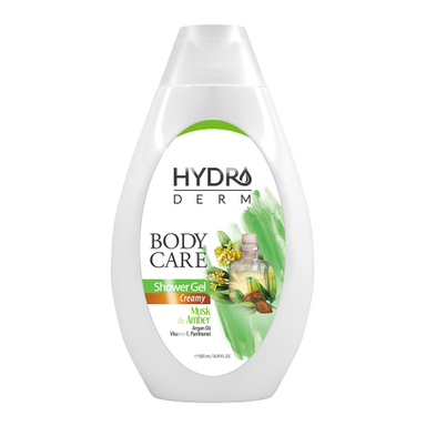 شامپو بدن کرمی هیدرودرم (Hydroderm) با رایحه مشک و عنبر حجم 500 میلی لیتر