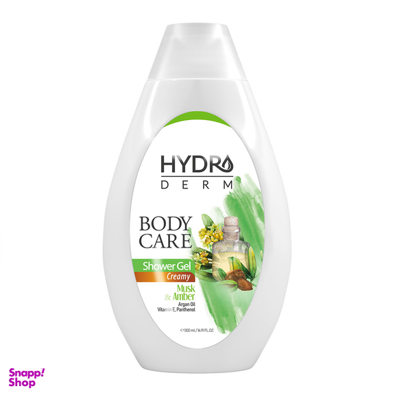 شامپو بدن کرمی هیدرودرم (Hydroderm) با رایحه مشک و عنبر حجم 500 میلی لیتر