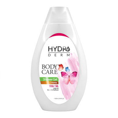 شامپو بدن کرمی هیدرودرم (Hydroderm) با رایحه ابریشم سفید حجم 500 میلی لیتر