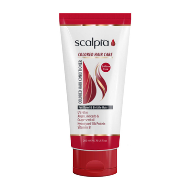 نرم کننده موی سر بانوان اسکالپیا (Scalpia) مخصوص موهای رنگ شده حجم 200 میلی لیتر