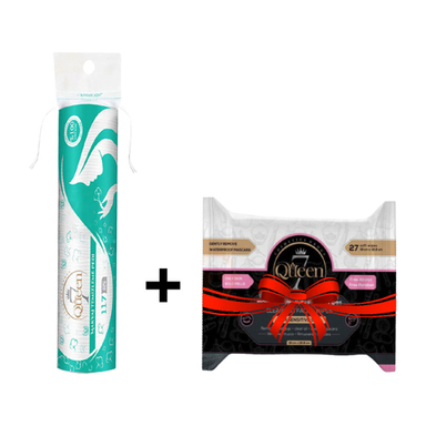 پد آرایش پاک کن سون کویین (Seven Queen) بسته 117 عددی و هدیه دستمال آرایش پاک کن سون کویین