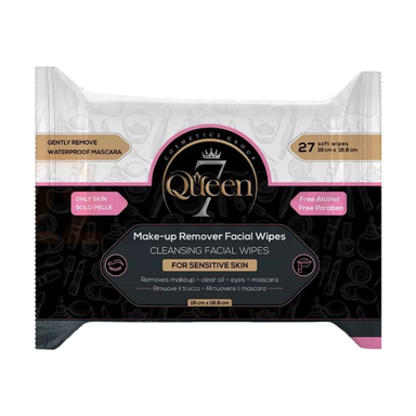 دستمال مرطوب آرایش پاک کن سون کویین (Seven Queen) مناسب پوست حساس بسته 27 عددی