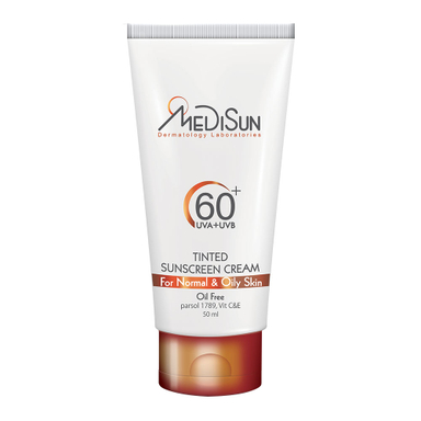 کرم ضد آفتاب فاقد چربی مدیسان (Medisun) با SPF60 رنگی حجم 50 میلی لیتر