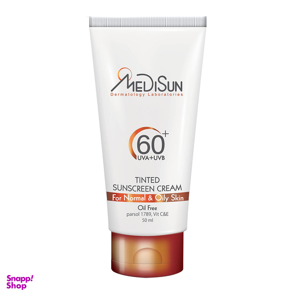 کرم ضد آفتاب فاقد چربی مدیسان (Medisun) با SPF60 رنگی حجم 50 میلی لیتر